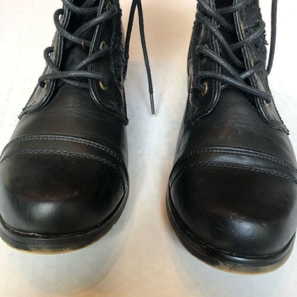 XOXO Brandice  Ankle  Boot 6.5M Black with knit upper Excellent condition - Picture 7 of 9